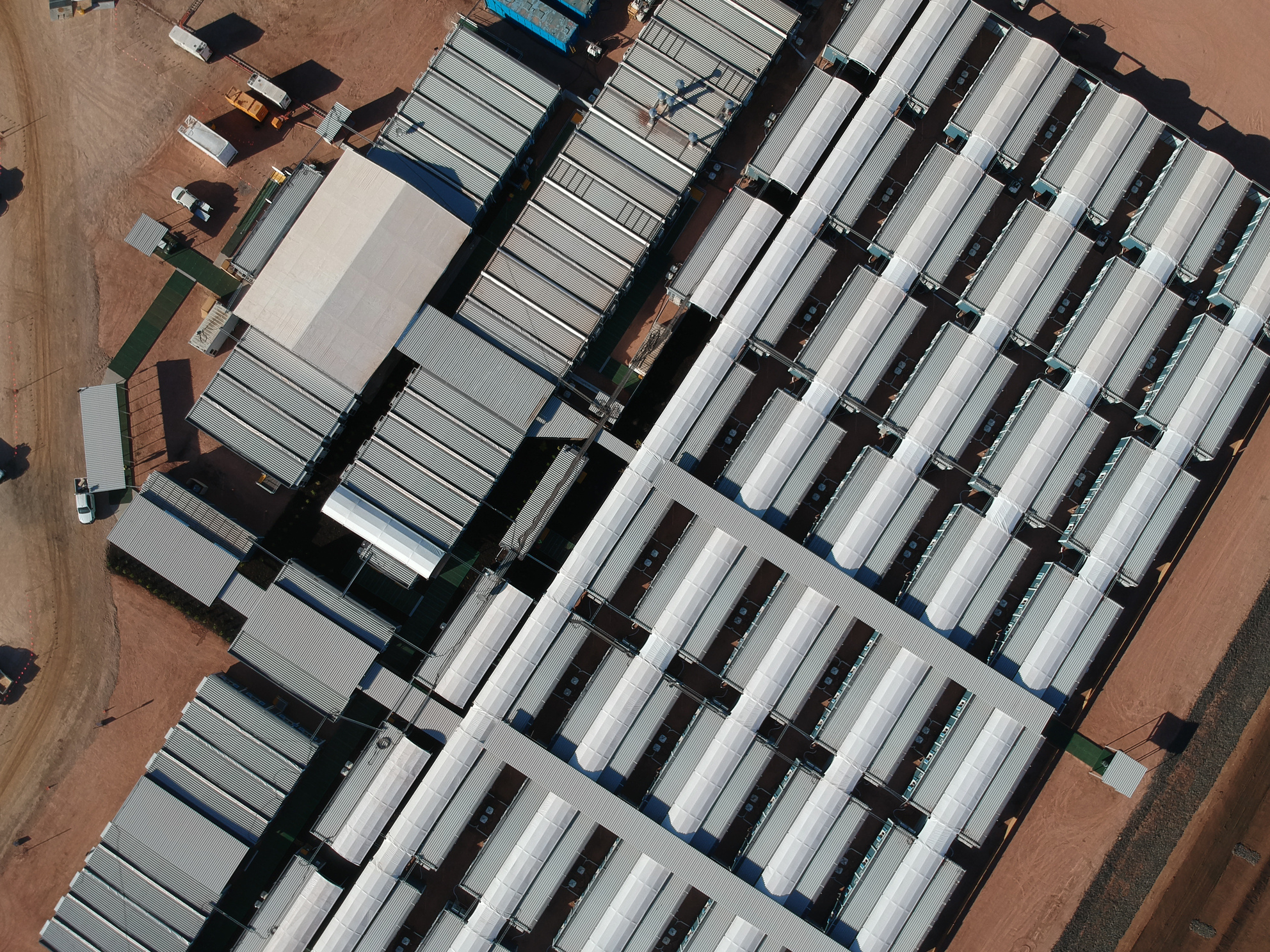Aerial view of an APC modular accommodation camp